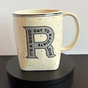 Anthropologie Drop Cap Monogram R Mug “It’s a good day to radiate love”